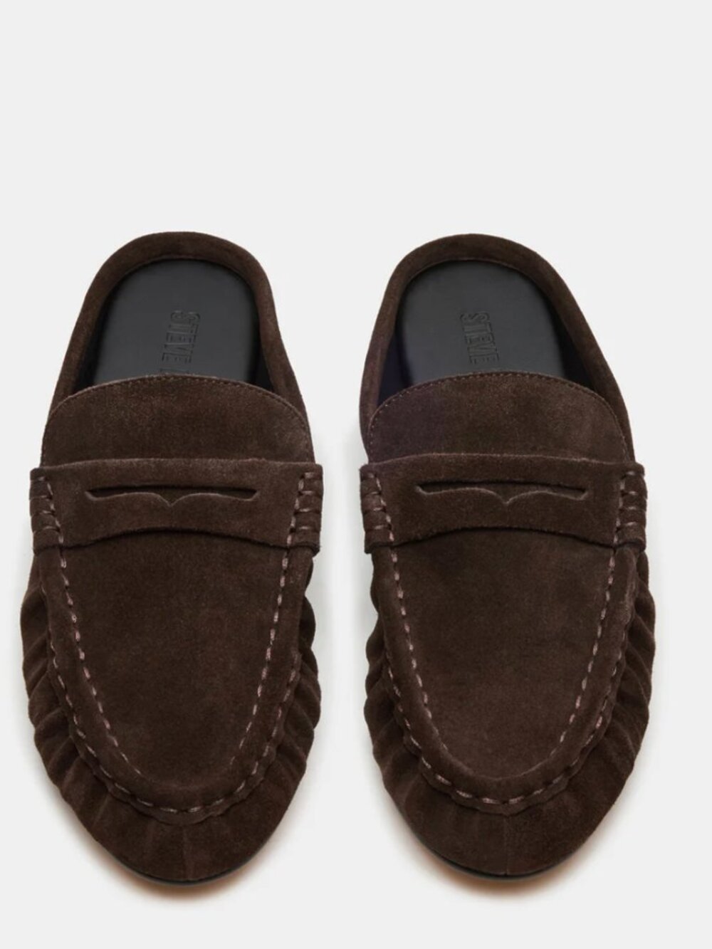 Steve Madden Rafe Chocolate Brown Suede Slide Loafers size 7.5 NWT